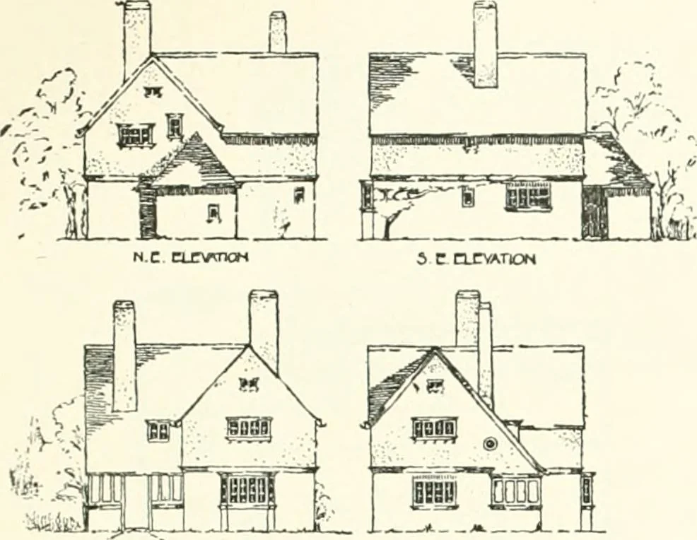 An illustration from The modern home : a book of British domestic architectvre for moderate incomes; a companion volvme to "The British home of to-day", 1906, leaf 92