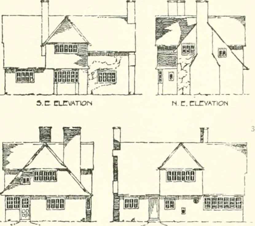 An illustration from The modern home : a book of British domestic architectvre for moderate incomes; a companion volvme to "The British home of to-day", 1906, leaf 92