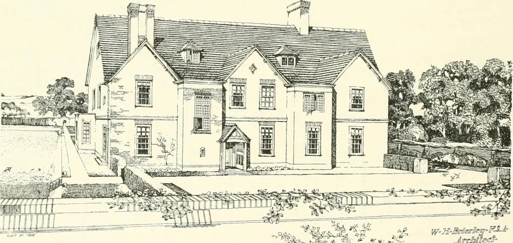 An illustration from The modern home : a book of British domestic architectvre for moderate incomes; a companion volvme to "The British home of to-day", 1906, leaf 93