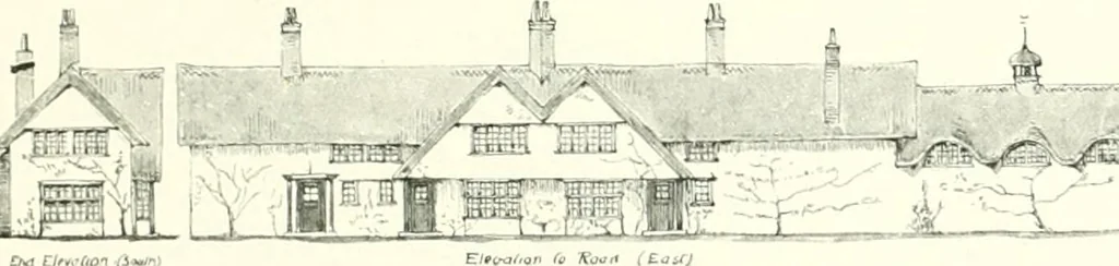 An illustration from The modern home : a book of British domestic architectvre for moderate incomes; a companion volvme to "The British home of to-day", 1906, leaf 94
