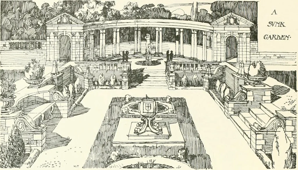 An illustration from The modern home : a book of British domestic architectvre for moderate incomes; a companion volvme to "The British home of to-day", 1906, leaf 97