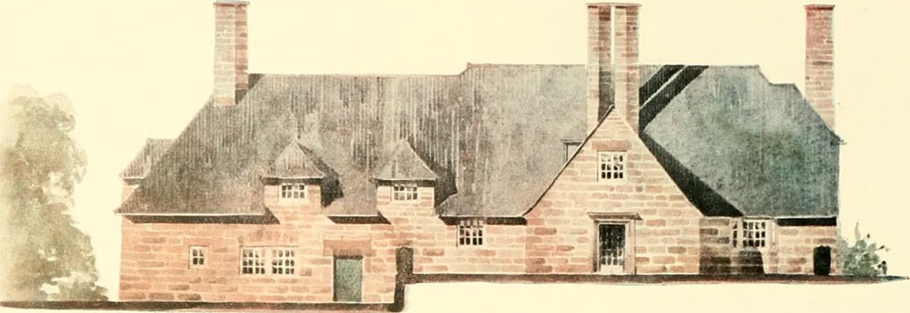 An illustration from The modern home : a book of British domestic architectvre for moderate incomes; a companion volvme to "The British home of to-day", 1906, leaf 99