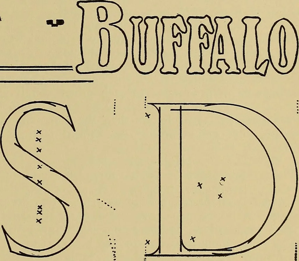 An illustration from Modern lettering, artistic and practical; a thorough and practical text-book for use in schools and colleges and for the self-instruction of architects, artists, decorators and sign writers; the construction of pen and ink designs for commercial uses; advertisements, letter heads, business cards, inscriptions, memorials, resolutions, etc., 1913, leaf 126