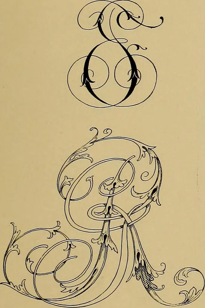 An illustration from Modern lettering, artistic and practical; a thorough and practical text-book for use in schools and colleges and for the self-instruction of architects, artists, decorators and sign writers; the construction of pen and ink designs for commercial uses; advertisements, letter heads, business cards, inscriptions, memorials, resolutions, etc., 1913, leaf 146