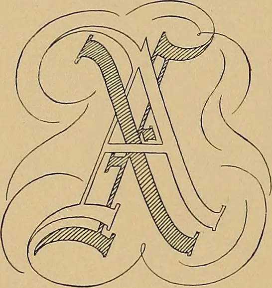 An illustration from Modern lettering, artistic and practical; a thorough and practical text-book for use in schools and colleges and for the self-instruction of architects, artists, decorators and sign writers; the construction of pen and ink designs for commercial uses; advertisements, letter heads, business cards, inscriptions, memorials, resolutions, etc., 1913, leaf 149