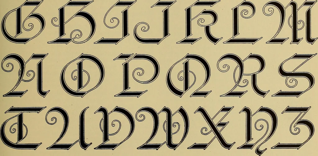 An illustration from Modern lettering, artistic and practical; a thorough and practical text-book for use in schools and colleges and for the self-instruction of architects, artists, decorators and sign writers; the construction of pen and ink designs for commercial uses; advertisements, letter heads, business cards, inscriptions, memorials, resolutions, etc., 1913, leaf 98