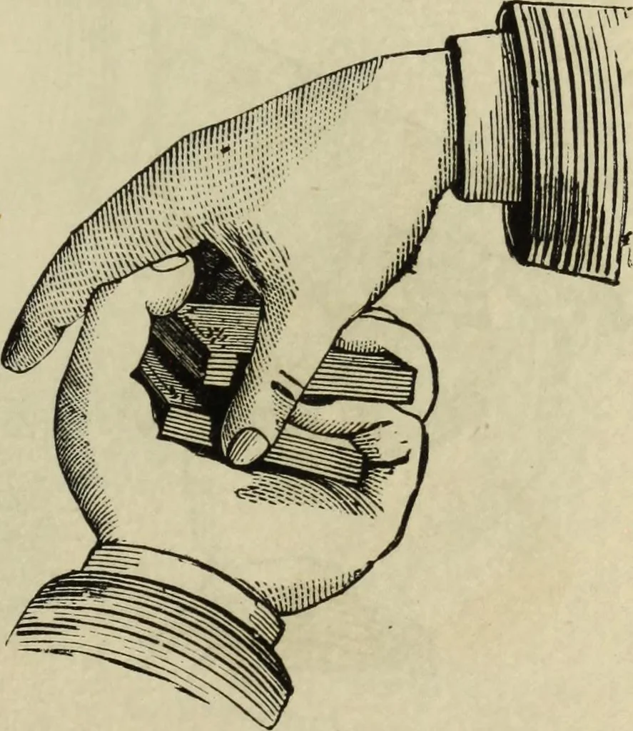 An illustration from Modern magic. : A practical treatise on the art of conjuring., 1885, leaf 36