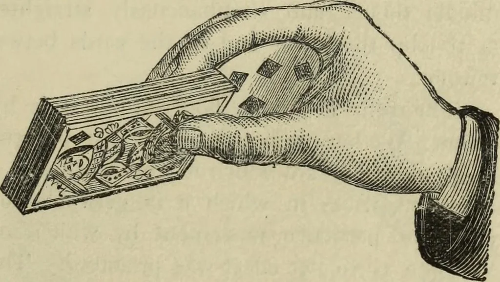 An illustration from Modern magic. : A practical treatise on the art of conjuring., 1885, leaf 50