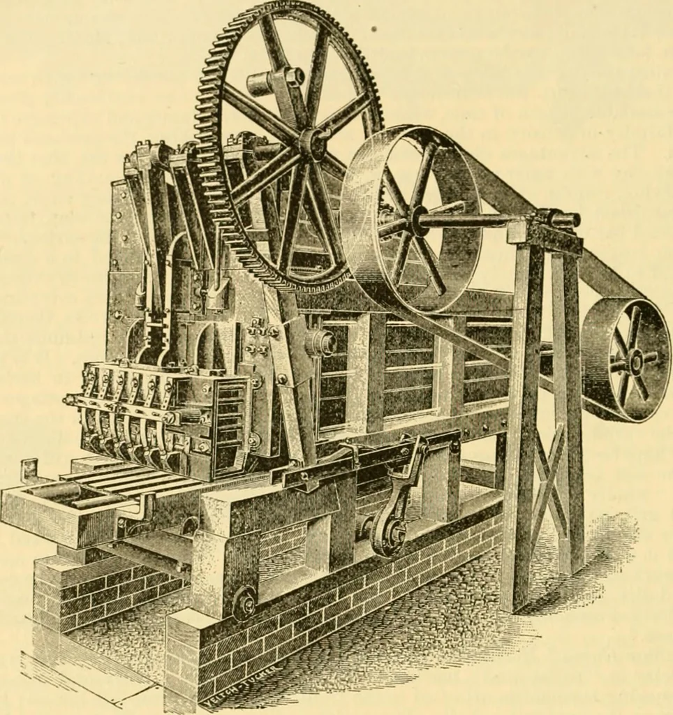 An illustration from Modern mechanism, exhibiting the latest progress in machines, motors, and the transmission of power, being a supplementary volume to Appletons' cyclopaedia of applied mechanics, 1892, leaf 107