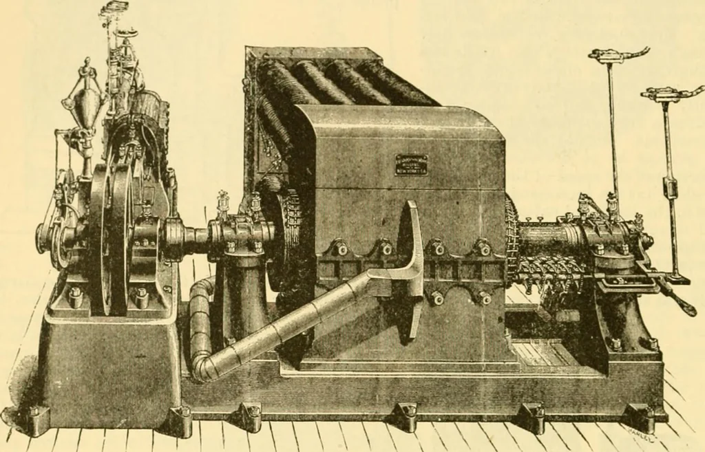 An illustration from Modern mechanism, exhibiting the latest progress in machines, motors, and the transmission of power, being a supplementary volume to Appletons' cyclopaedia of applied mechanics, 1892, leaf 235