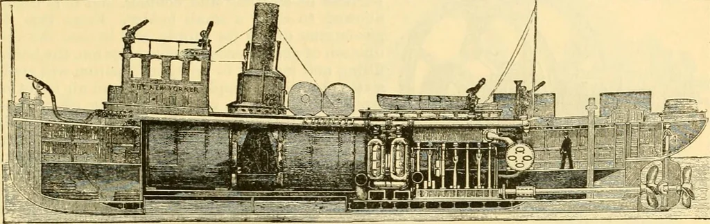 An illustration from Modern mechanism, exhibiting the latest progress in machines, motors, and the transmission of power, being a supplementary volume to Appletons' cyclopaedia of applied mechanics, 1892, leaf 288