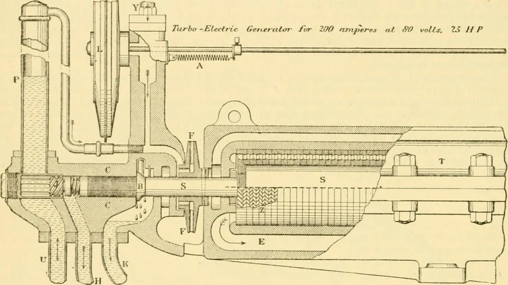 An illustration from Modern mechanism, exhibiting the latest progress in machines, motors, and the transmission of power, being a supplementary volume to Appletons' cyclopaedia of applied mechanics, 1892, leaf 319