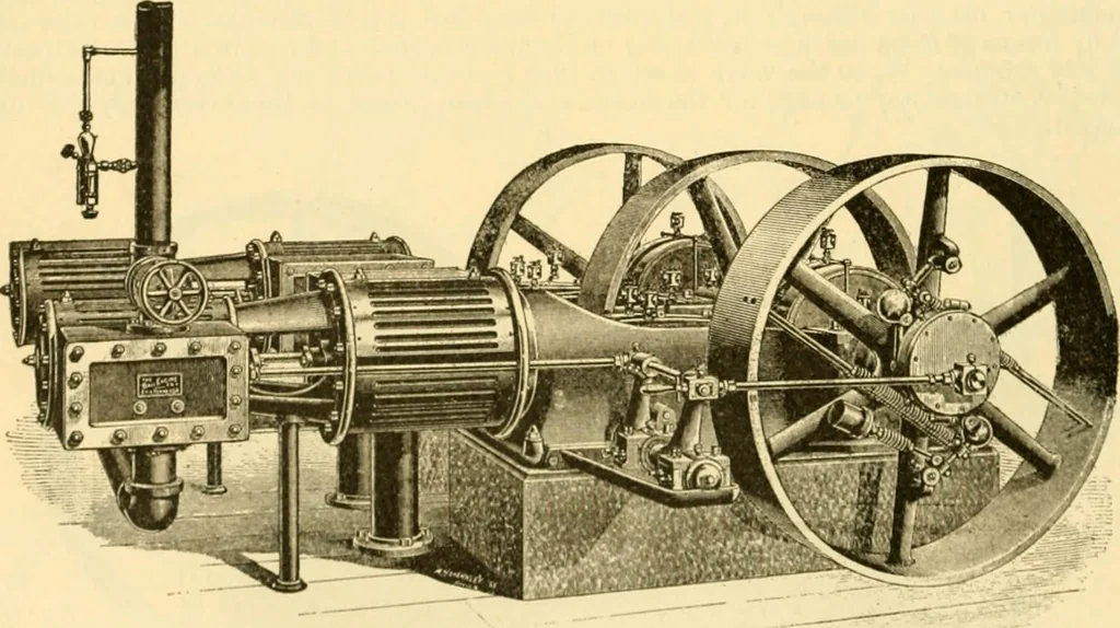 An illustration from Modern mechanism, exhibiting the latest progress in machines, motors, and the transmission of power, being a supplementary volume to Appletons' cyclopaedia of applied mechanics, 1892, leaf 327