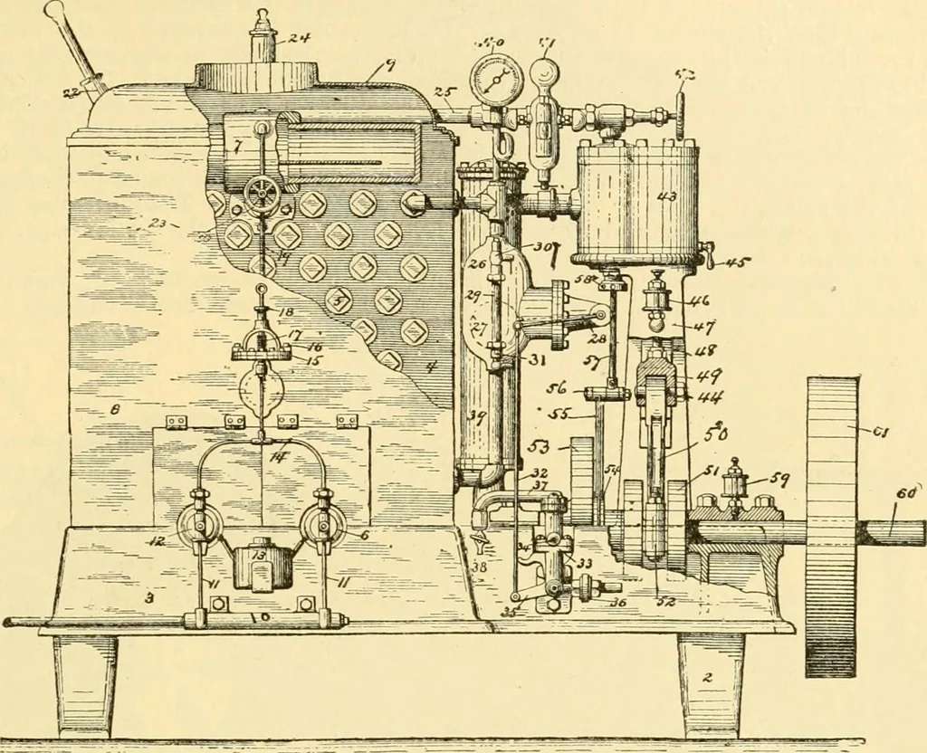 An illustration from Modern mechanism, exhibiting the latest progress in machines, motors, and the transmission of power, being a supplementary volume to Appletons' cyclopaedia of applied mechanics, 1892, leaf 342