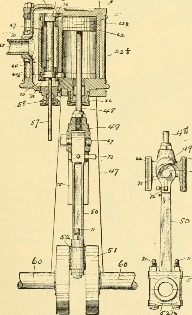 An illustration from Modern mechanism, exhibiting the latest progress in machines, motors, and the transmission of power, being a supplementary volume to Appletons' cyclopaedia of applied mechanics, 1892, leaf 342