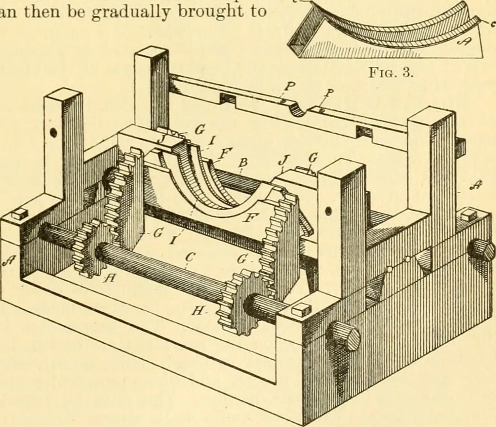 An illustration from Modern mechanism, exhibiting the latest progress in machines, motors, and the transmission of power, being a supplementary volume to Appletons' cyclopaedia of applied mechanics, 1892, leaf 386