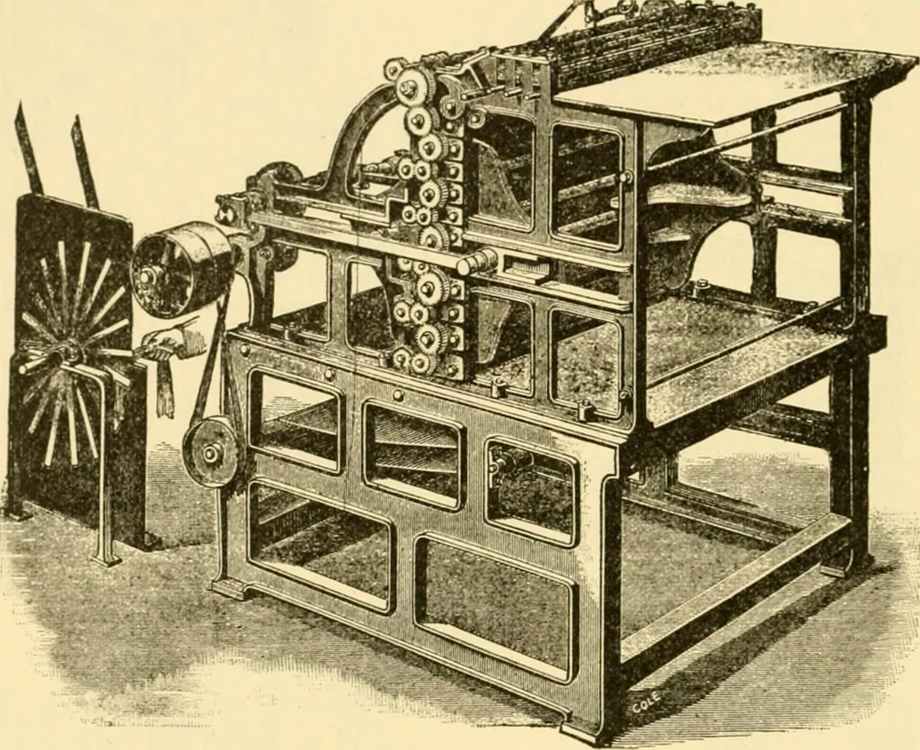 An illustration from Modern mechanism, exhibiting the latest progress in machines, motors, and the transmission of power, being a supplementary volume to Appletons' cyclopaedia of applied mechanics, 1892, leaf 389