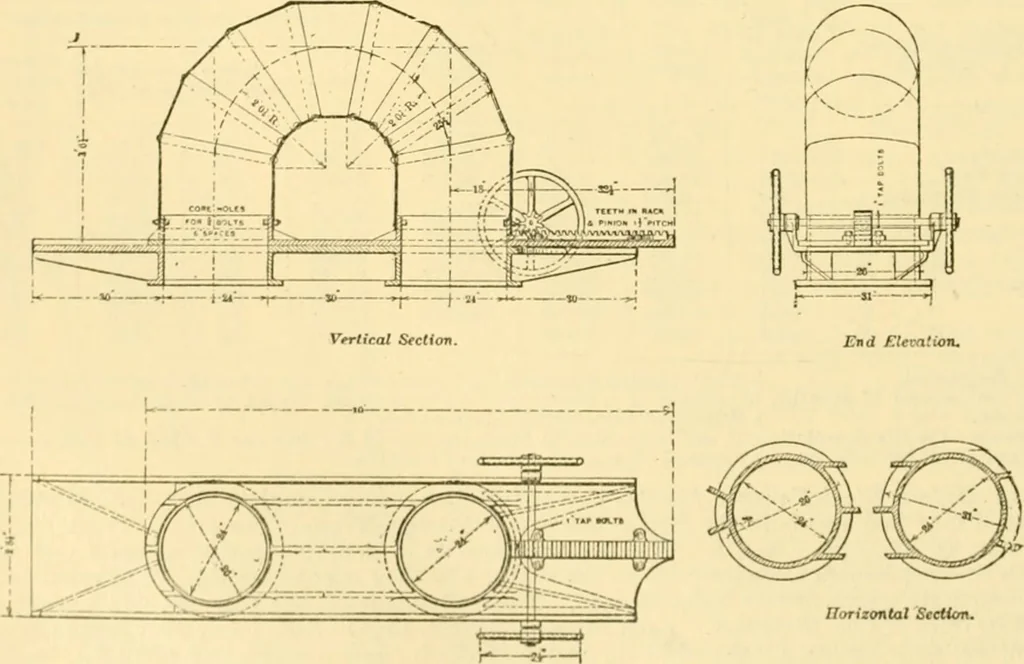 An illustration from Modern mechanism, exhibiting the latest progress in machines, motors, and the transmission of power, being a supplementary volume to Appletons' cyclopaedia of applied mechanics, 1892, leaf 393