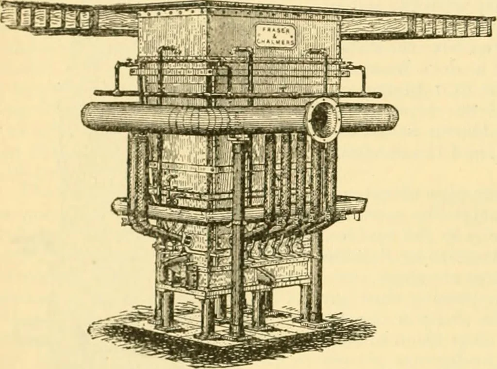 An illustration from Modern mechanism, exhibiting the latest progress in machines, motors, and the transmission of power, being a supplementary volume to Appletons' cyclopaedia of applied mechanics, 1892, leaf 405