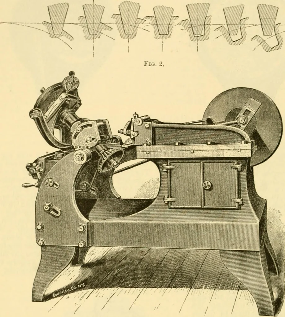 An illustration from Modern mechanism, exhibiting the latest progress in machines, motors, and the transmission of power, being a supplementary volume to Appletons' cyclopaedia of applied mechanics, 1892, leaf 413