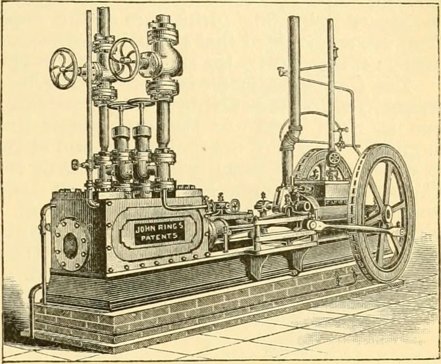 An illustration from Modern mechanism, exhibiting the latest progress in machines, motors, and the transmission of power, being a supplementary volume to Appletons' cyclopaedia of applied mechanics, 1892, leaf 470
