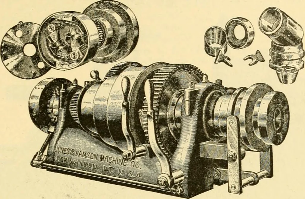An illustration from Modern mechanism, exhibiting the latest progress in machines, motors, and the transmission of power, being a supplementary volume to Appletons' cyclopaedia of applied mechanics, 1892, leaf 488