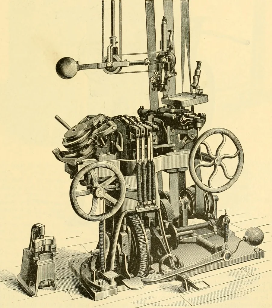An illustration from Modern mechanism, exhibiting the latest progress in machines, motors, and the transmission of power, being a supplementary volume to Appletons' cyclopaedia of applied mechanics, 1892, leaf 496