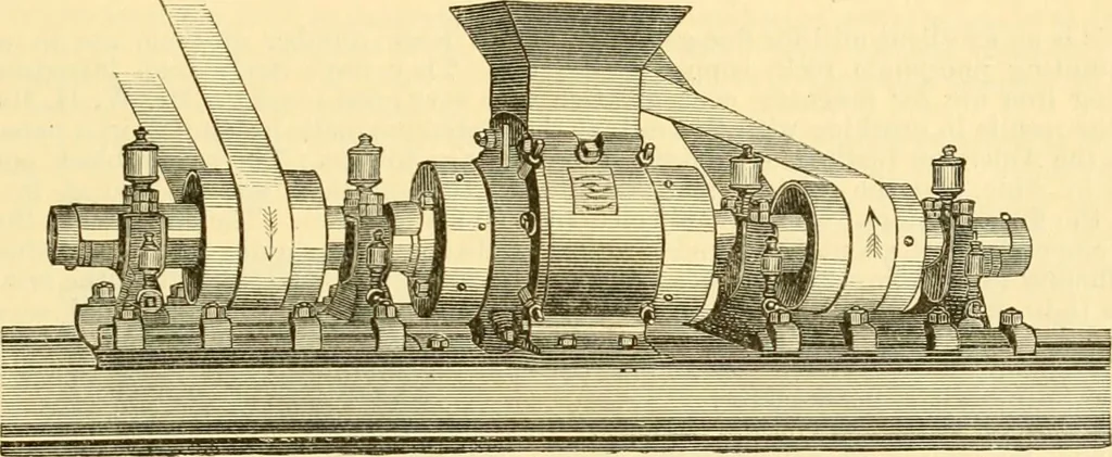 An illustration from Modern mechanism, exhibiting the latest progress in machines, motors, and the transmission of power, being a supplementary volume to Appletons' cyclopaedia of applied mechanics, 1892, leaf 610