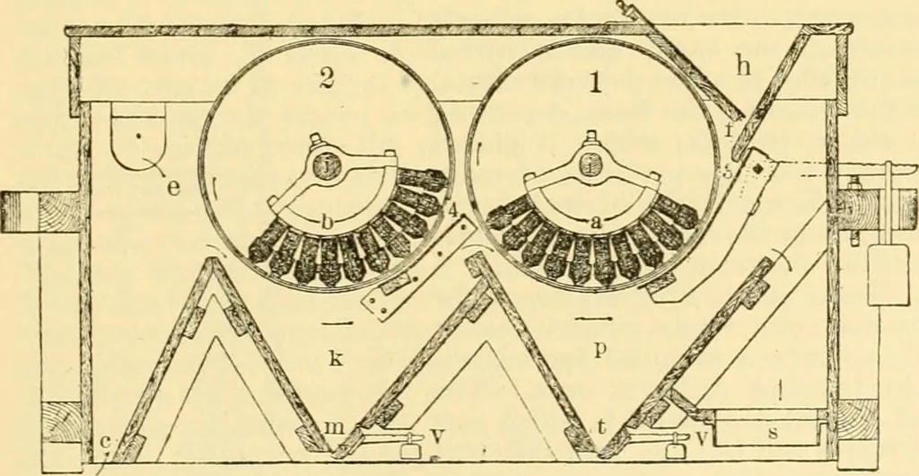 An illustration from Modern mechanism, exhibiting the latest progress in machines, motors, and the transmission of power, being a supplementary volume to Appletons' cyclopaedia of applied mechanics, 1892, leaf 624