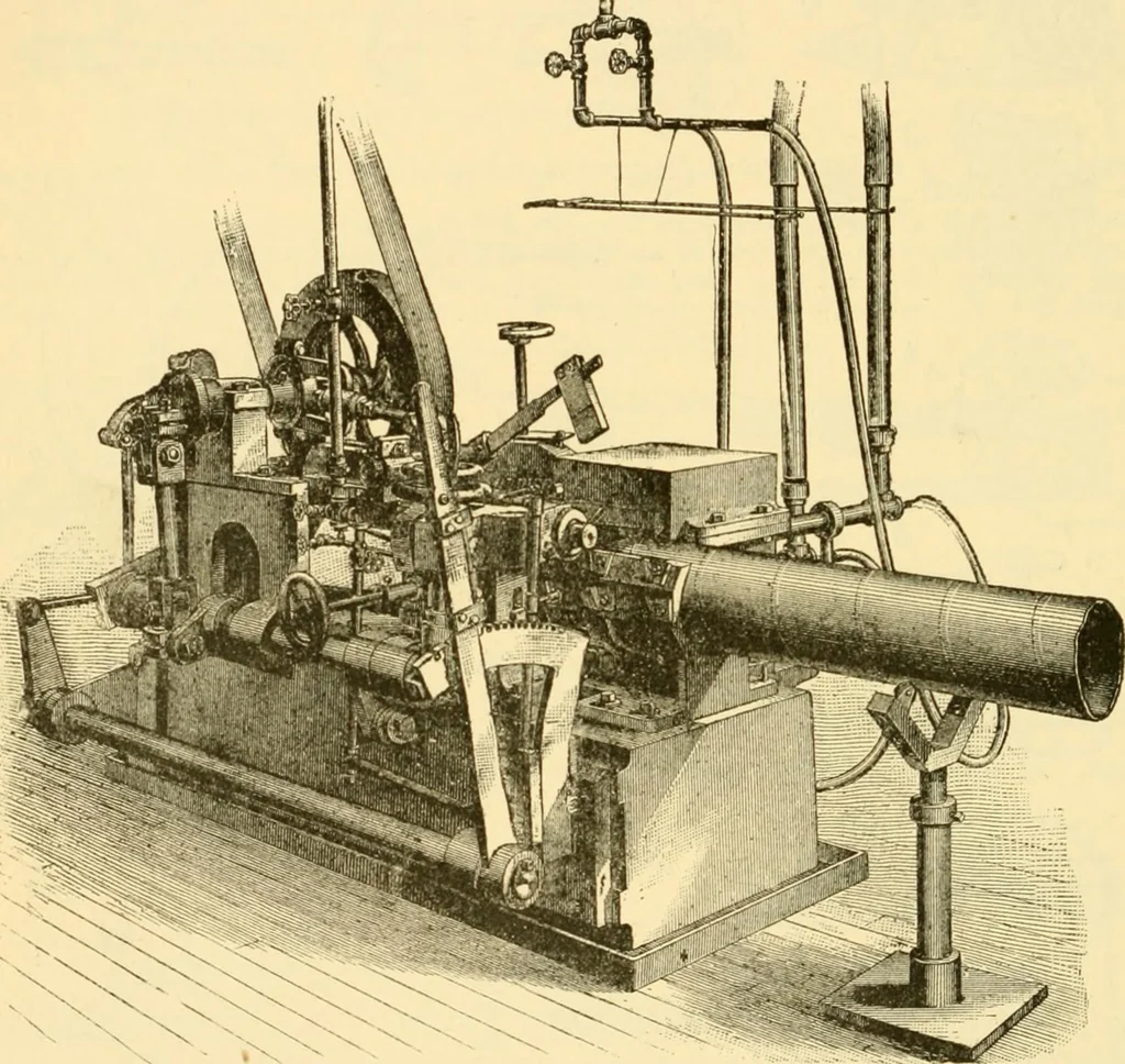 An illustration from Modern mechanism, exhibiting the latest progress in machines, motors, and the transmission of power, being a supplementary volume to Appletons' cyclopaedia of applied mechanics, 1892, leaf 641