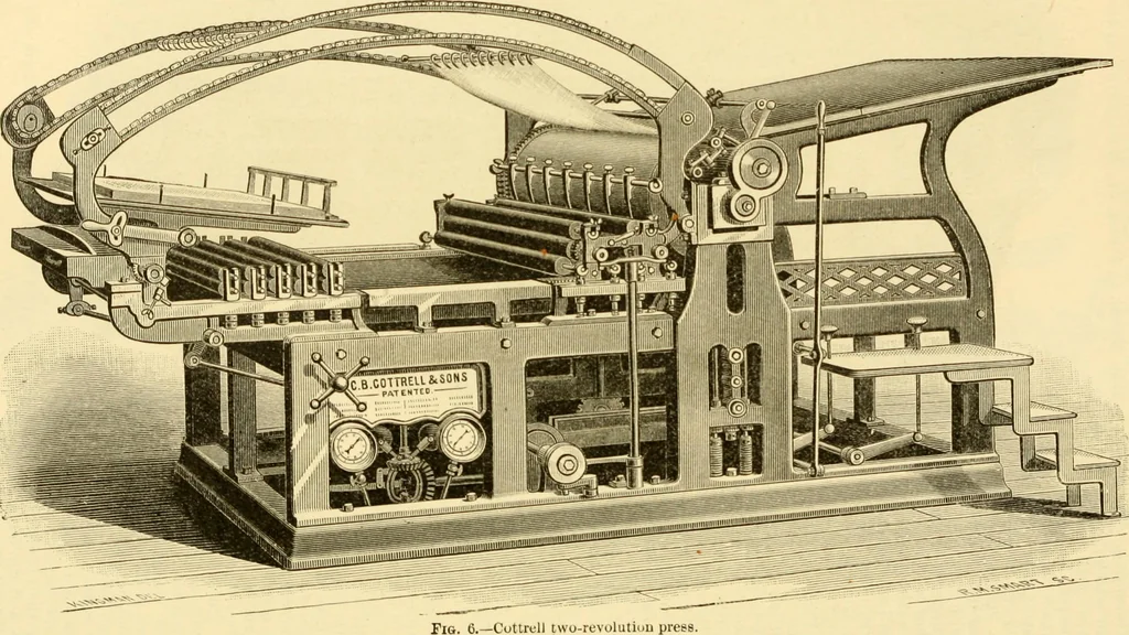 An illustration from Modern mechanism, exhibiting the latest progress in machines, motors, and the transmission of power, being a supplementary volume to Appletons' cyclopaedia of applied mechanics, 1892, leaf 689