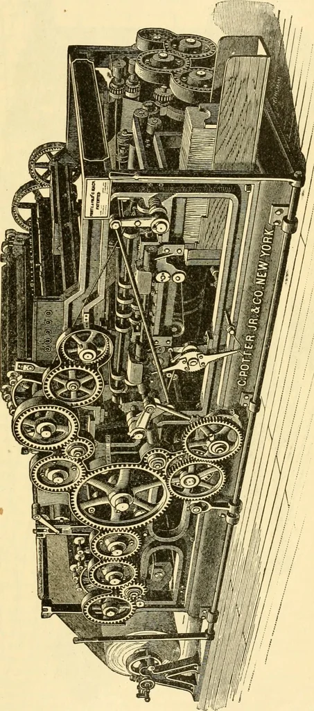 An illustration from Modern mechanism, exhibiting the latest progress in machines, motors, and the transmission of power, being a supplementary volume to Appletons' cyclopaedia of applied mechanics, 1892, leaf 690
