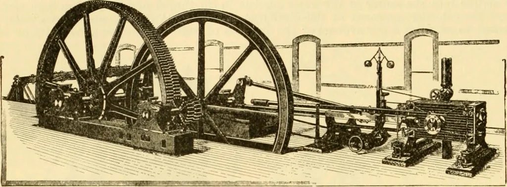 An illustration from Modern mechanism, exhibiting the latest progress in machines, motors, and the transmission of power, being a supplementary volume to Appletons' cyclopaedia of applied mechanics, 1892, leaf 717