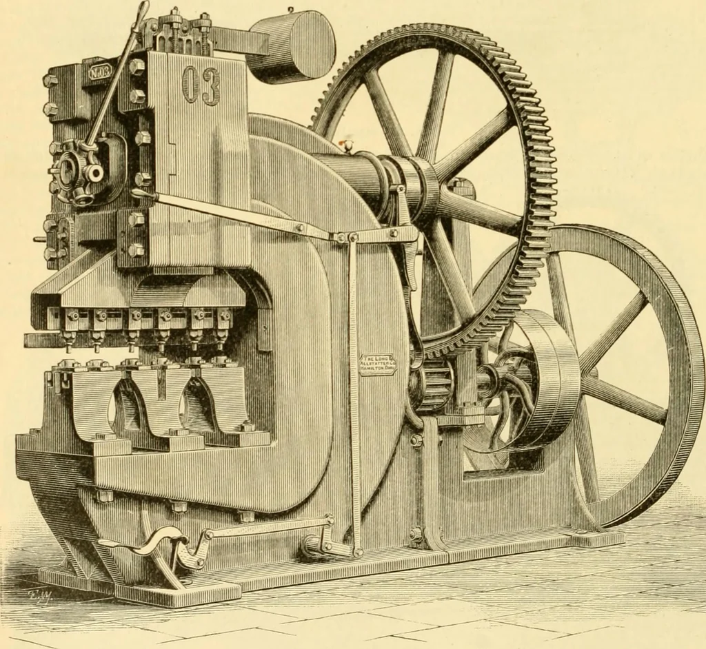 An illustration from Modern mechanism, exhibiting the latest progress in machines, motors, and the transmission of power, being a supplementary volume to Appletons' cyclopaedia of applied mechanics, 1892, leaf 725
