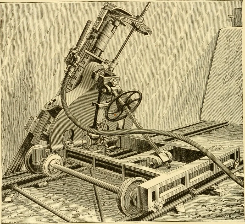 An illustration from Modern mechanism, exhibiting the latest progress in machines, motors, and the transmission of power, being a supplementary volume to Appletons' cyclopaedia of applied mechanics, 1892, leaf 729