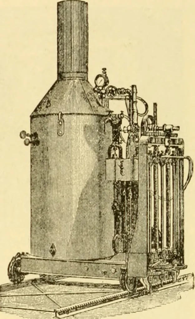An illustration from Modern mechanism, exhibiting the latest progress in machines, motors, and the transmission of power, being a supplementary volume to Appletons' cyclopaedia of applied mechanics, 1892, leaf 733