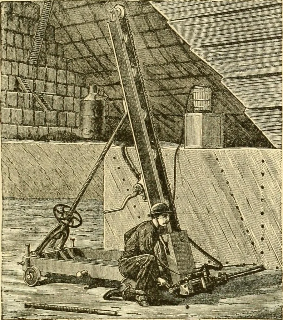 An illustration from Modern mechanism, exhibiting the latest progress in machines, motors, and the transmission of power, being a supplementary volume to Appletons' cyclopaedia of applied mechanics, 1892, leaf 734