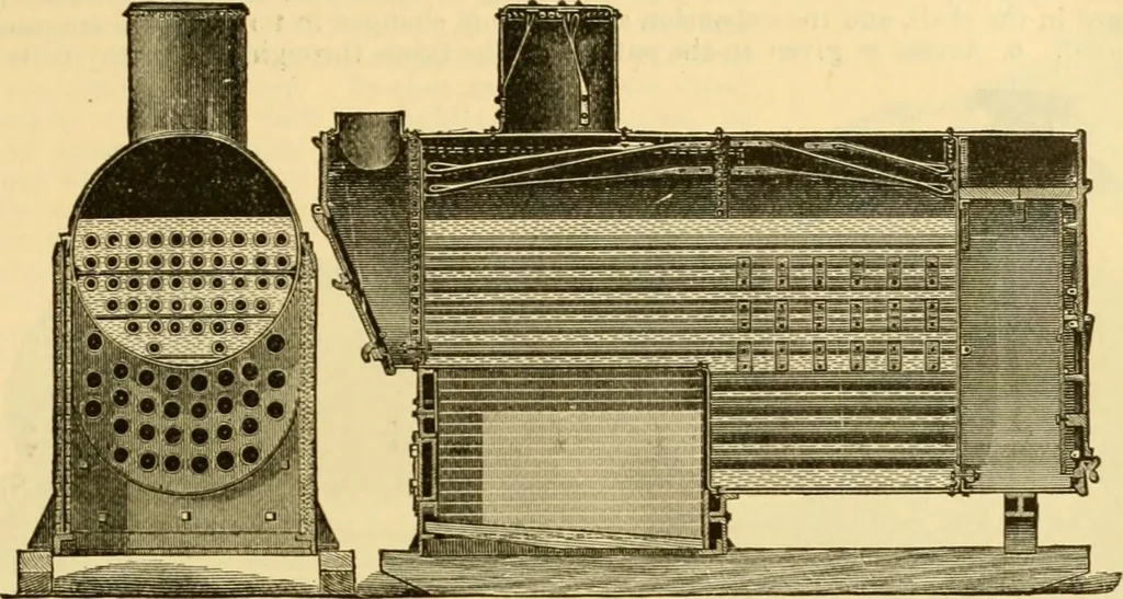 An illustration from Modern mechanism, exhibiting the latest progress in machines, motors, and the transmission of power, being a supplementary volume to Appletons' cyclopaedia of applied mechanics, 1892, leaf 74