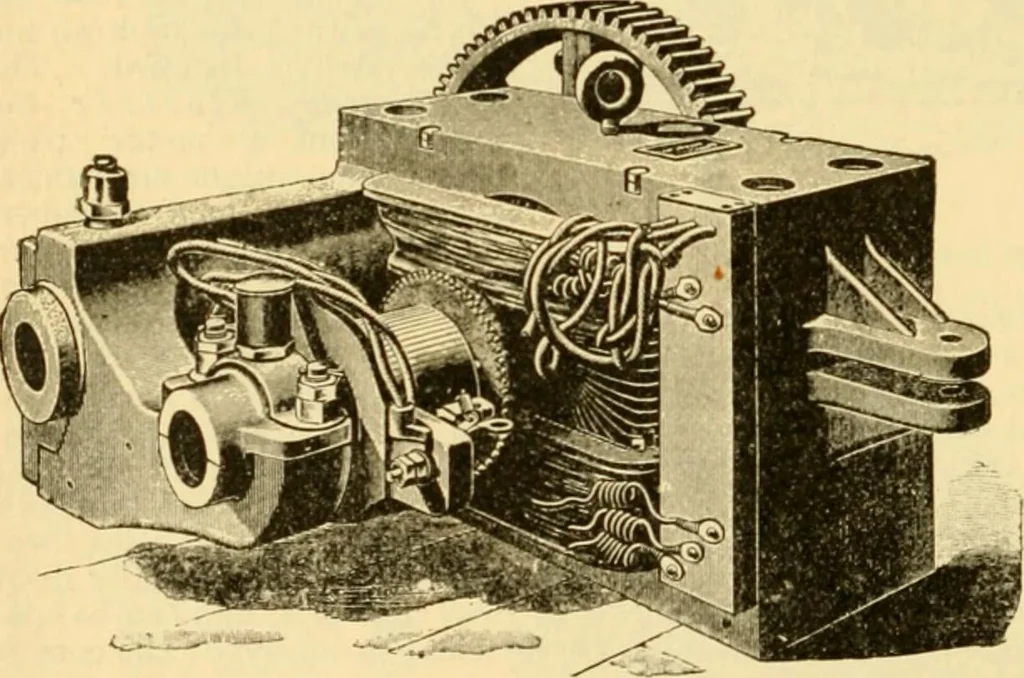 An illustration from Modern mechanism, exhibiting the latest progress in machines, motors, and the transmission of power, being a supplementary volume to Appletons' cyclopaedia of applied mechanics, 1892, leaf 755