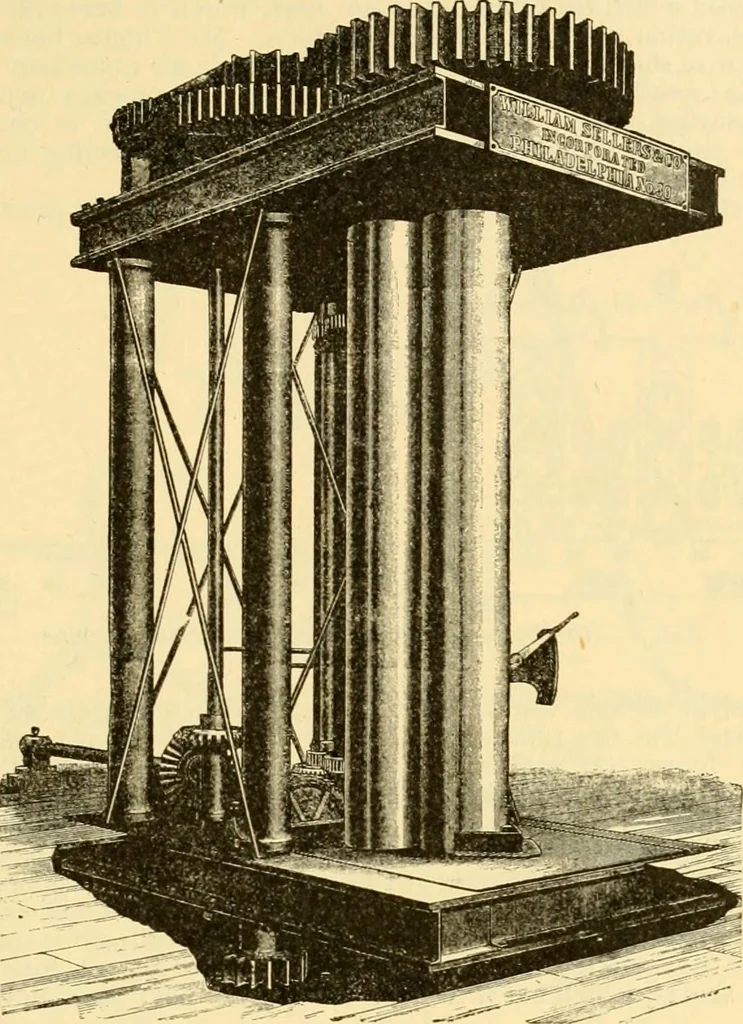 An illustration from Modern mechanism, exhibiting the latest progress in machines, motors, and the transmission of power, being a supplementary volume to Appletons' cyclopaedia of applied mechanics, 1892, leaf 772