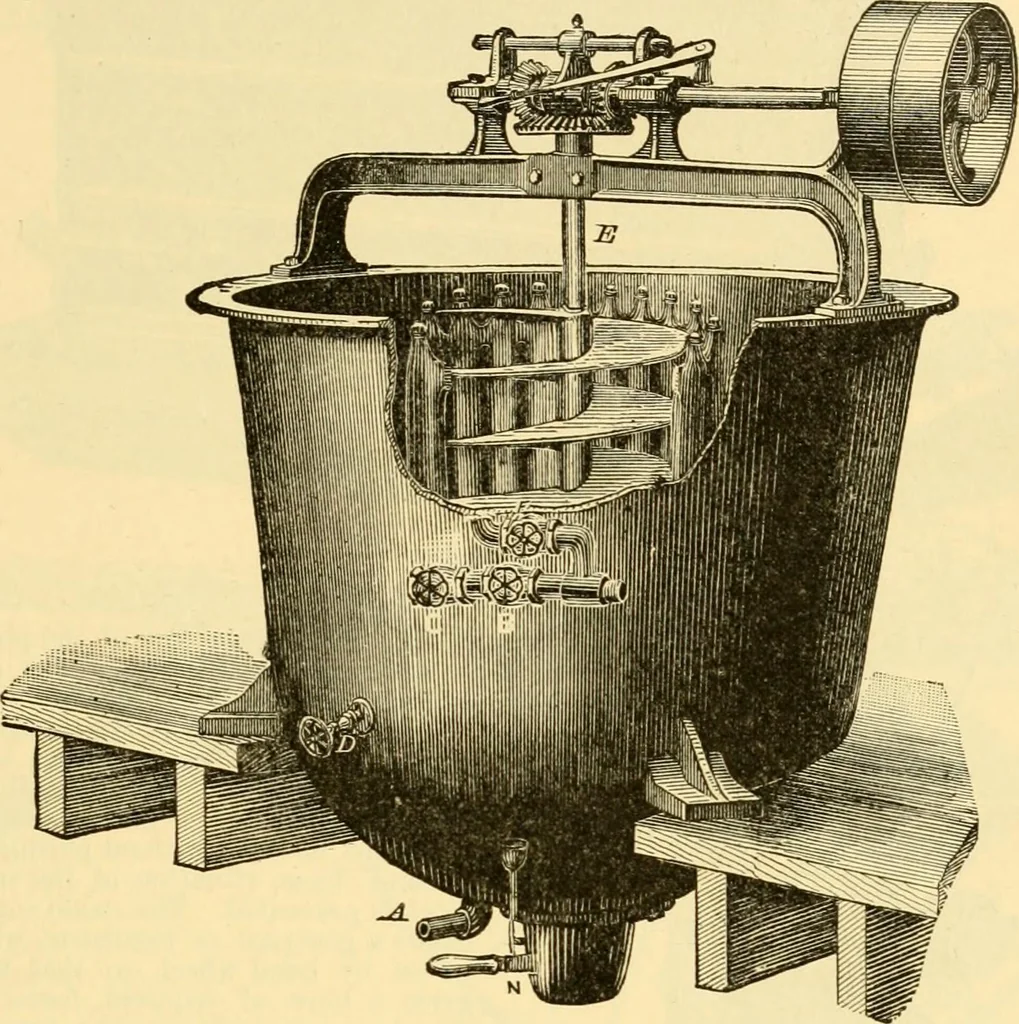 An illustration from Modern mechanism, exhibiting the latest progress in machines, motors, and the transmission of power, being a supplementary volume to Appletons' cyclopaedia of applied mechanics, 1892, leaf 834