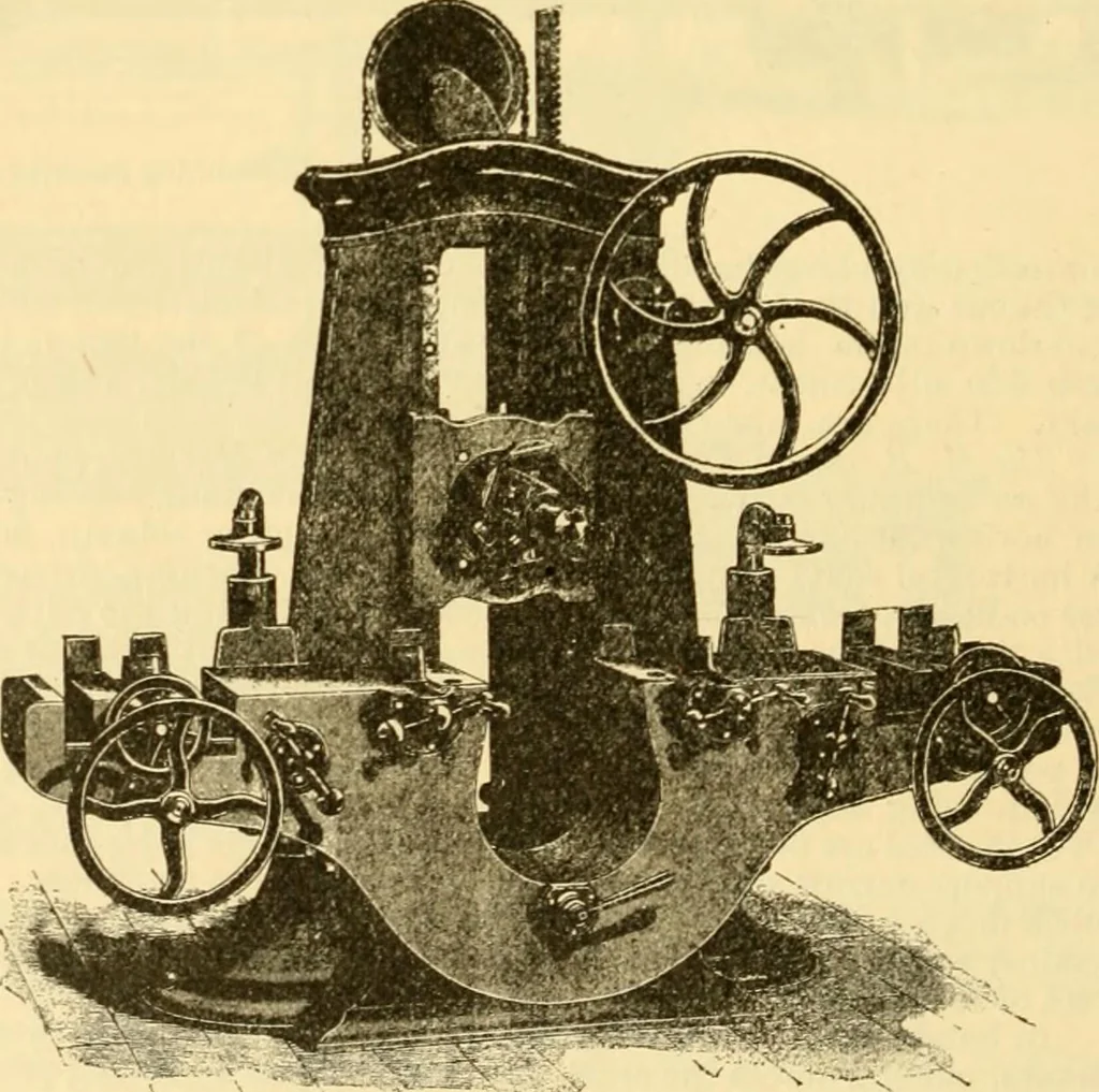 An illustration from Modern mechanism, exhibiting the latest progress in machines, motors, and the transmission of power, being a supplementary volume to Appletons' cyclopaedia of applied mechanics, 1892, leaf 887