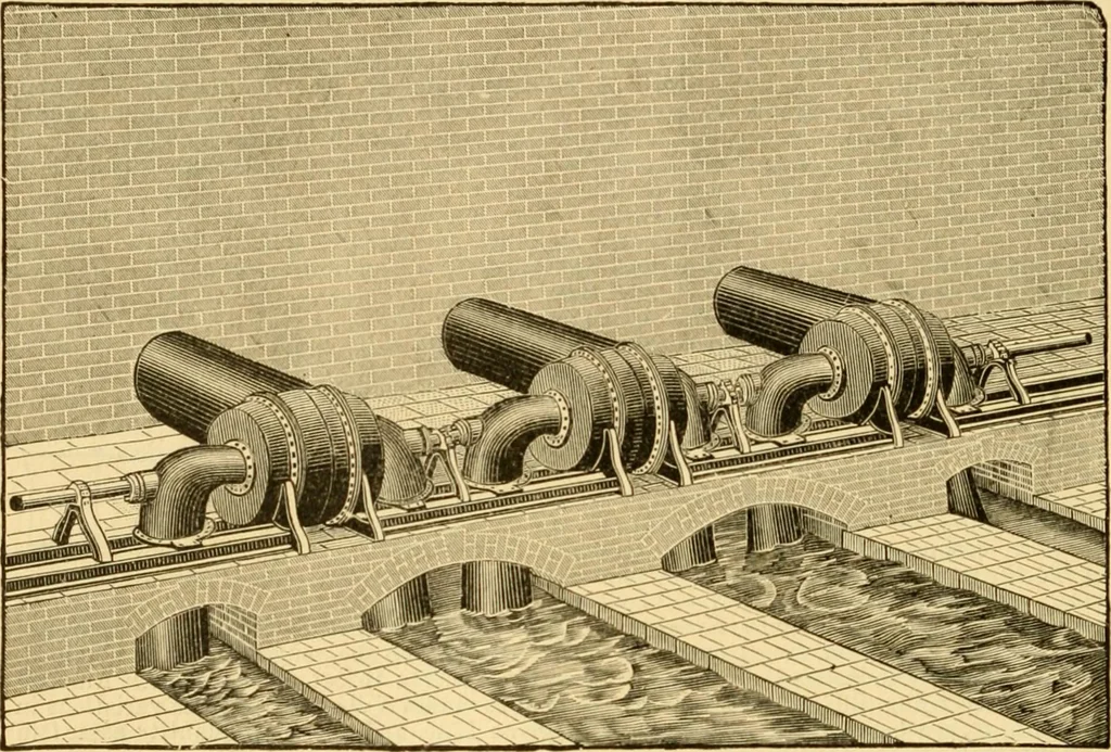An illustration from Modern mechanism, exhibiting the latest progress in machines, motors, and the transmission of power, being a supplementary volume to Appletons' cyclopaedia of applied mechanics, 1892, leaf 923