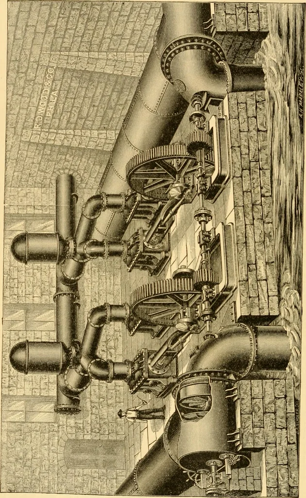 An illustration from Modern mechanism, exhibiting the latest progress in machines, motors, and the transmission of power, being a supplementary volume to Appletons' cyclopaedia of applied mechanics, 1892, leaf 927