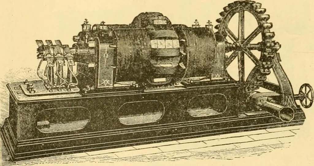 An illustration from Modern mechanism, exhibiting the latest progress in machines, motors, and the transmission of power, being a supplementary volume to Appletons' cyclopaedia of applied mechanics, 1892, leaf 933