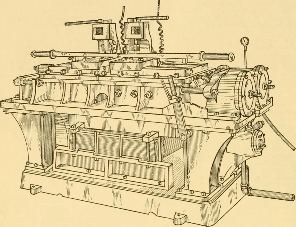 An illustration from Modern mechanism, exhibiting the latest progress in machines, motors, and the transmission of power, being a supplementary volume to Appletons' cyclopaedia of applied mechanics, 1892, leaf 941