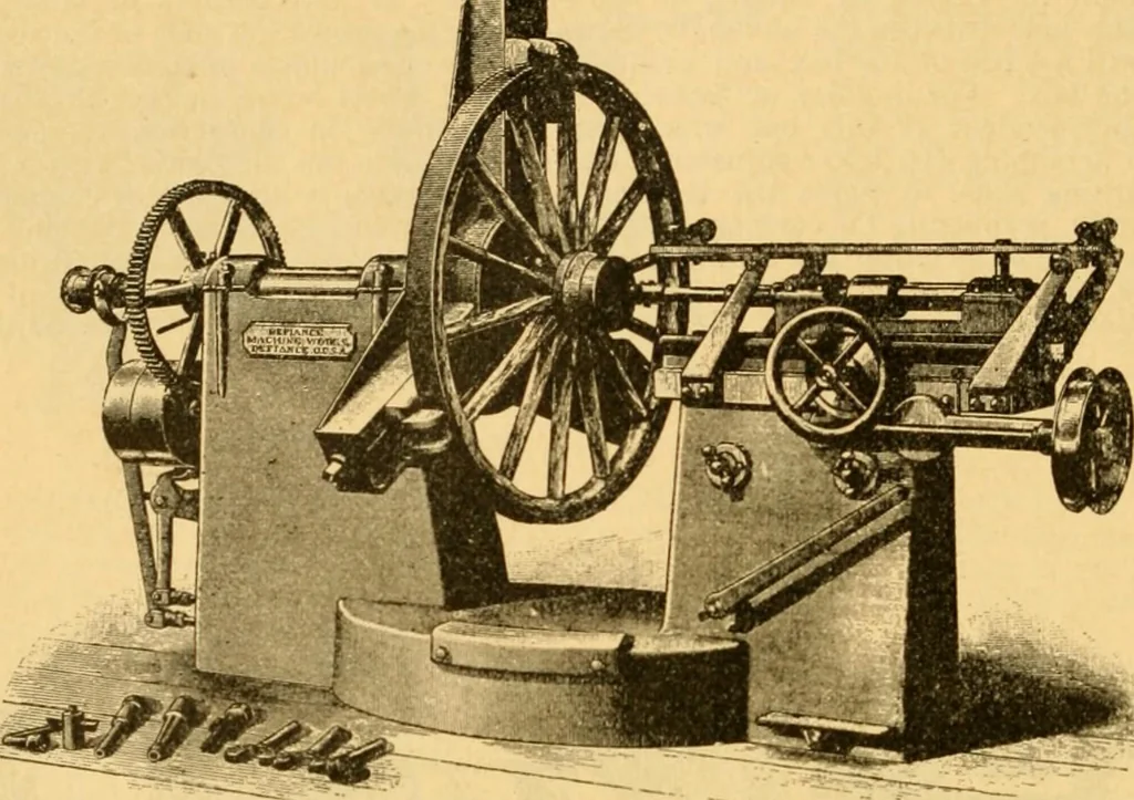 An illustration from Modern mechanism, exhibiting the latest progress in machines, motors, and the transmission of power, being a supplementary volume to Appletons' cyclopaedia of applied mechanics, 1892, leaf 949