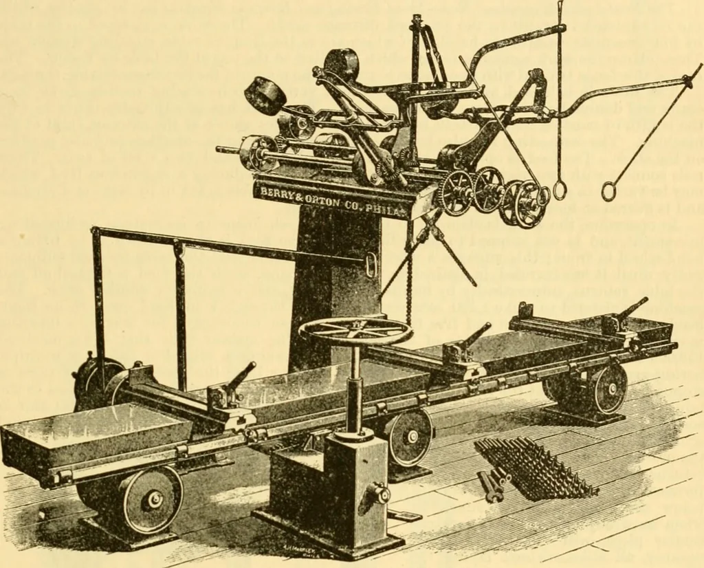 An illustration from Modern mechanism, exhibiting the latest progress in machines, motors, and the transmission of power, being a supplementary volume to Appletons' cyclopaedia of applied mechanics, 1892, leaf 98