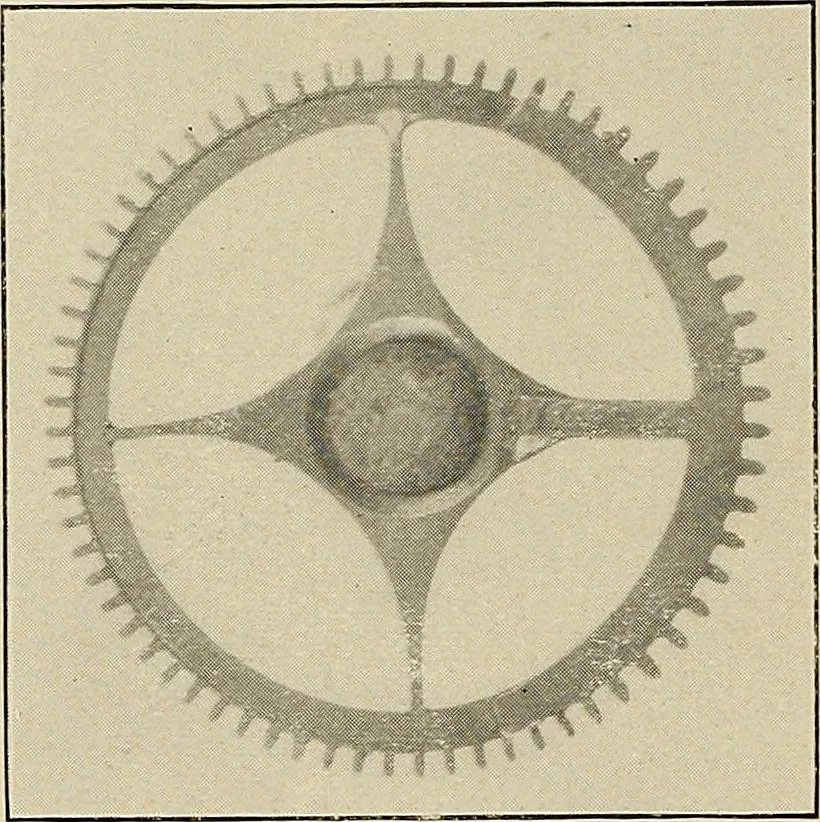 An illustration from Modern methods in horology, 1904, leaf 57