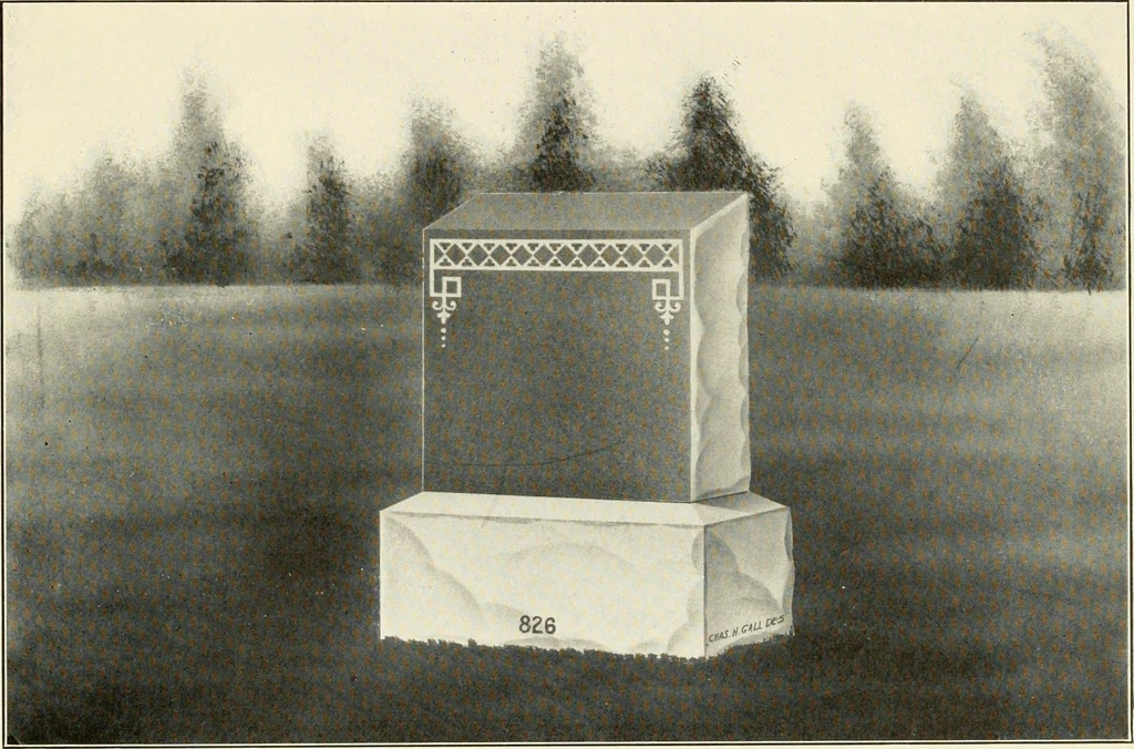 An illustration from Modern monuments, tablets and sarcophagi .., 1907, leaf 6